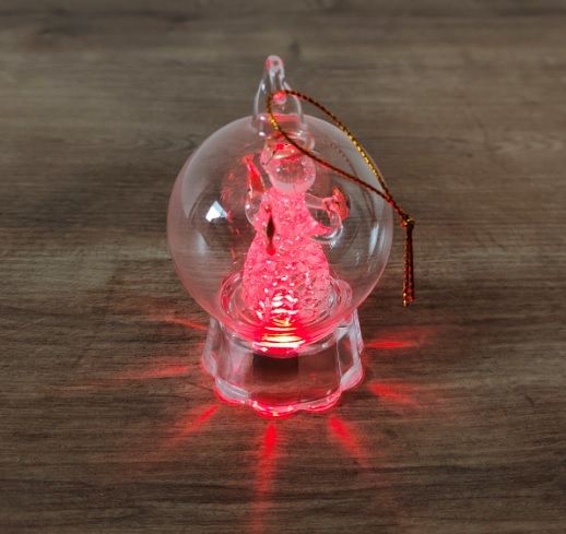 Cam Melek Biblo 4 Renk Işıklı 3D Görünümde Şeffaf