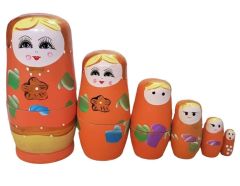 5 li matruşka - Ahşap matruşka set