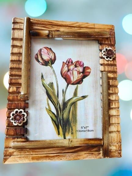 Ahşap bambu çerçeve tekli fotoğraf çerçevesi 13x18