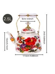 2 li çaydanlık seti yeni moda beyaz ve çiçekli 2.5 litre ve 1 litre demlik
